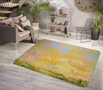 3D Yellow Graffiti 1057 Allan P. Friedlander Rug Non Slip Rug Mat