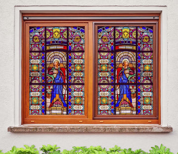 3D Throne Queen 161 Window Film Print Sticker Cling Stained Glass UV Block