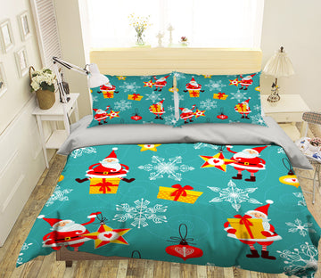 3D Santa Claus Snowflake Gift 31134 Christmas Quilt Duvet Cover Xmas Bed Pillowcases