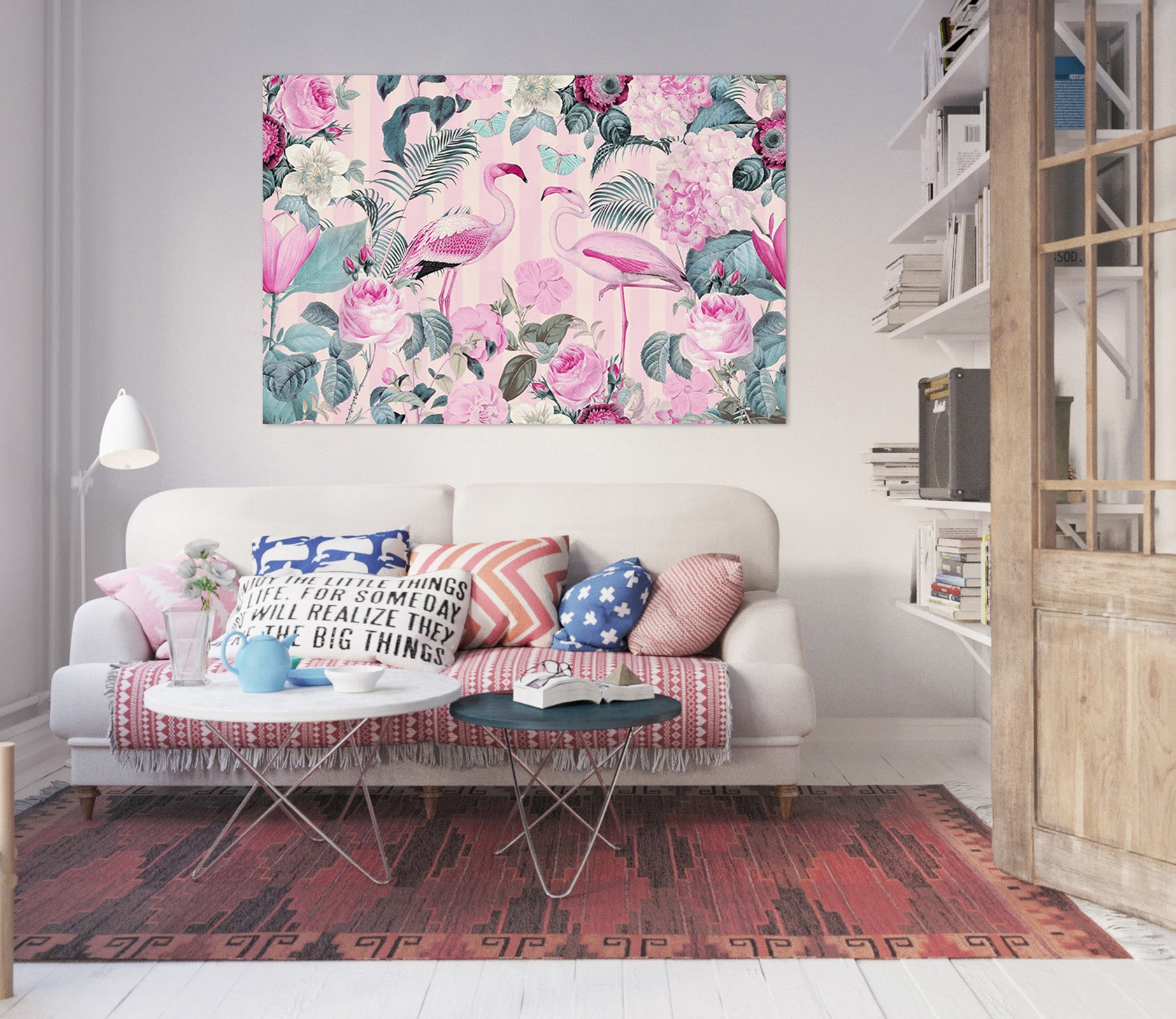 3D Pink Flamingo 021 Andrea haase Wall Sticker