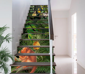 3D Monkey Pineapple Jungle 11026 Andrea Haase Stair Risers