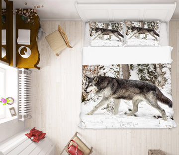 3D Snowfield Wolf 72006 Bed Pillowcases Quilt