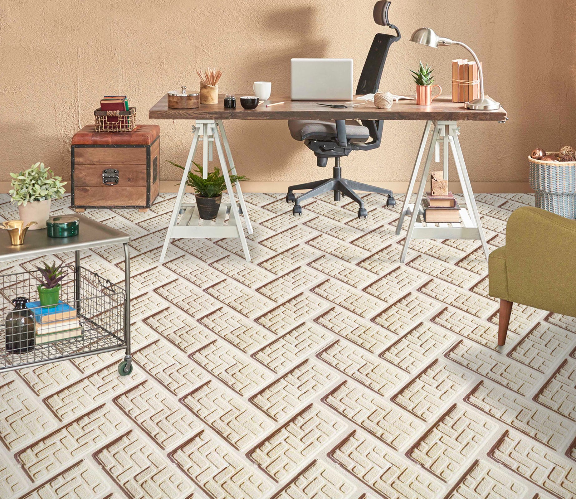 3D White Brick Art 1360 Floor Mural  Wallpaper Murals Self-Adhesive Removable Print Epoxy