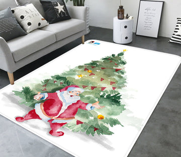3D Santa Claus Decoration 045 Non Slip Rug Mat Mat AJ Creativity Home 