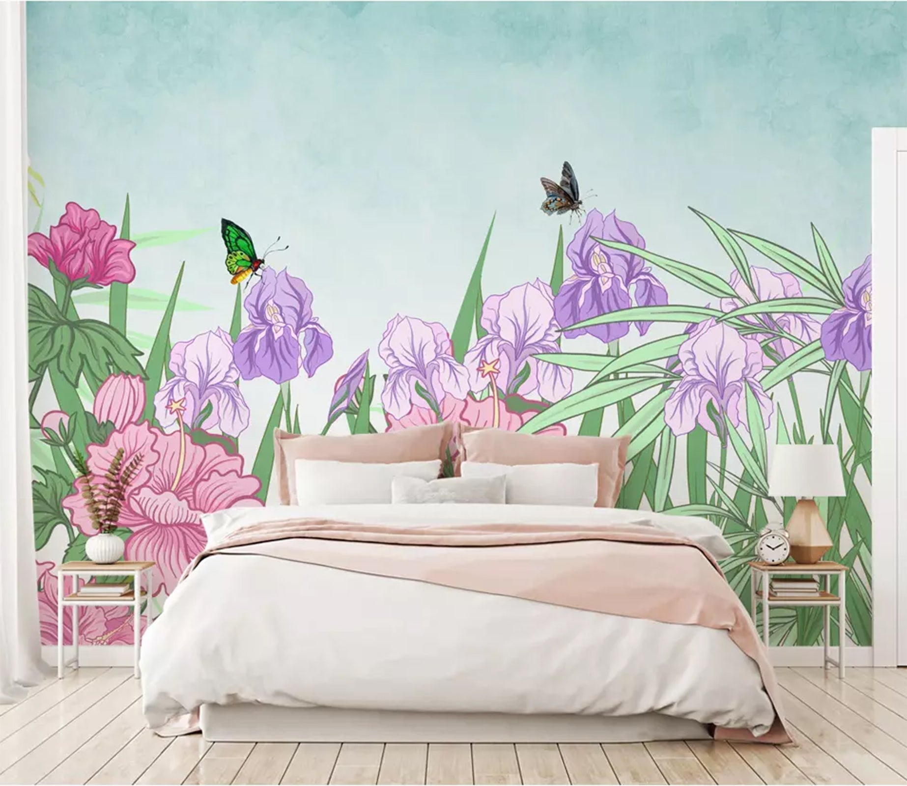 3D Flower Butterfly WC12 Wall Murals Wallpaper AJ Wallpaper 2 