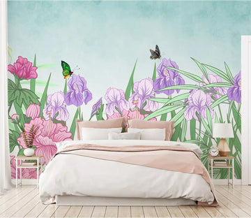 3D Flower Butterfly WC12 Wall Murals Wallpaper AJ Wallpaper 2 