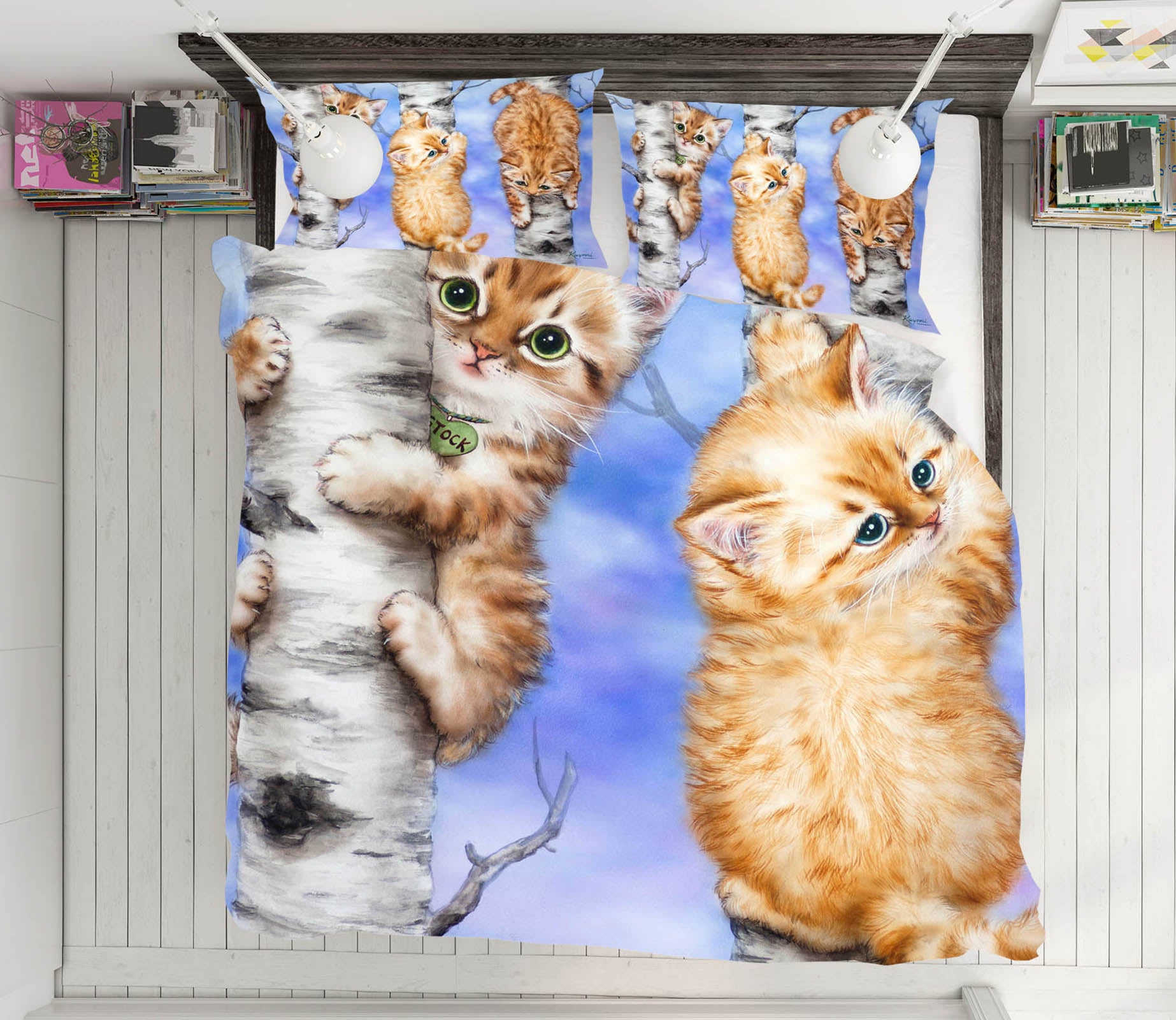 3D Orange Cat 5876 Kayomi Harai Bedding Bed Pillowcases Quilt Cover Duvet Cover