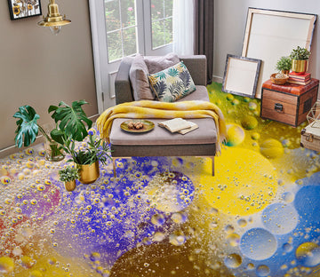 3D Artistic Color Drops 750 Floor Mural