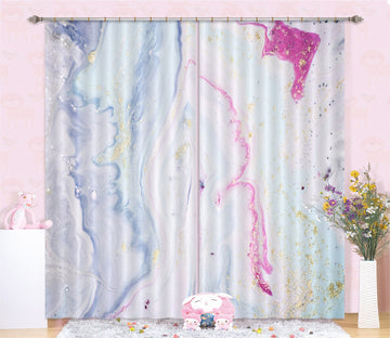 3D Wavy Light Blue 70 Curtains Drapes Curtains AJ Creativity Home 