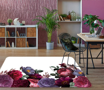 3D Rose Peony 071 Uta Naumann Rug Non Slip Rug Mat