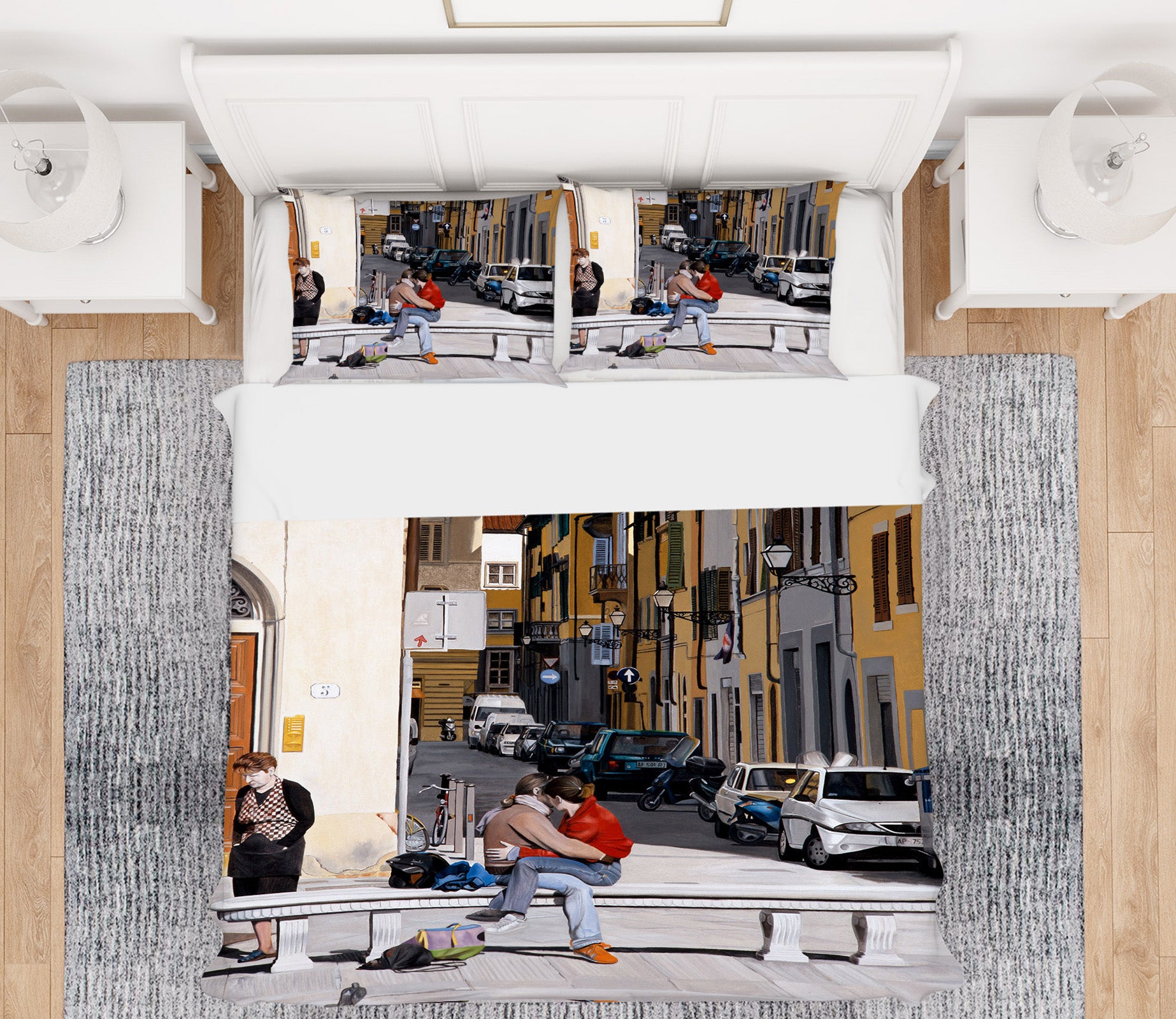 3D Street Houses 11052 Matthew Holden Bates Bedding Bed Pillowcases Quilt