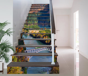 3D Vast River And Mountains 377 Stair Risers