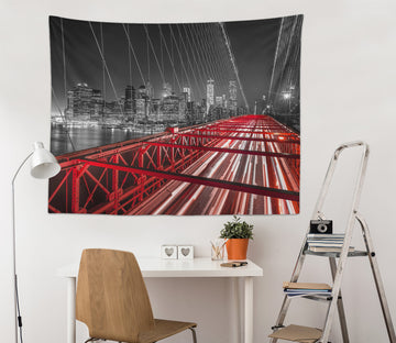 3D Red Bridge 11658 Assaf Frank Tapestry Hanging Cloth Hang