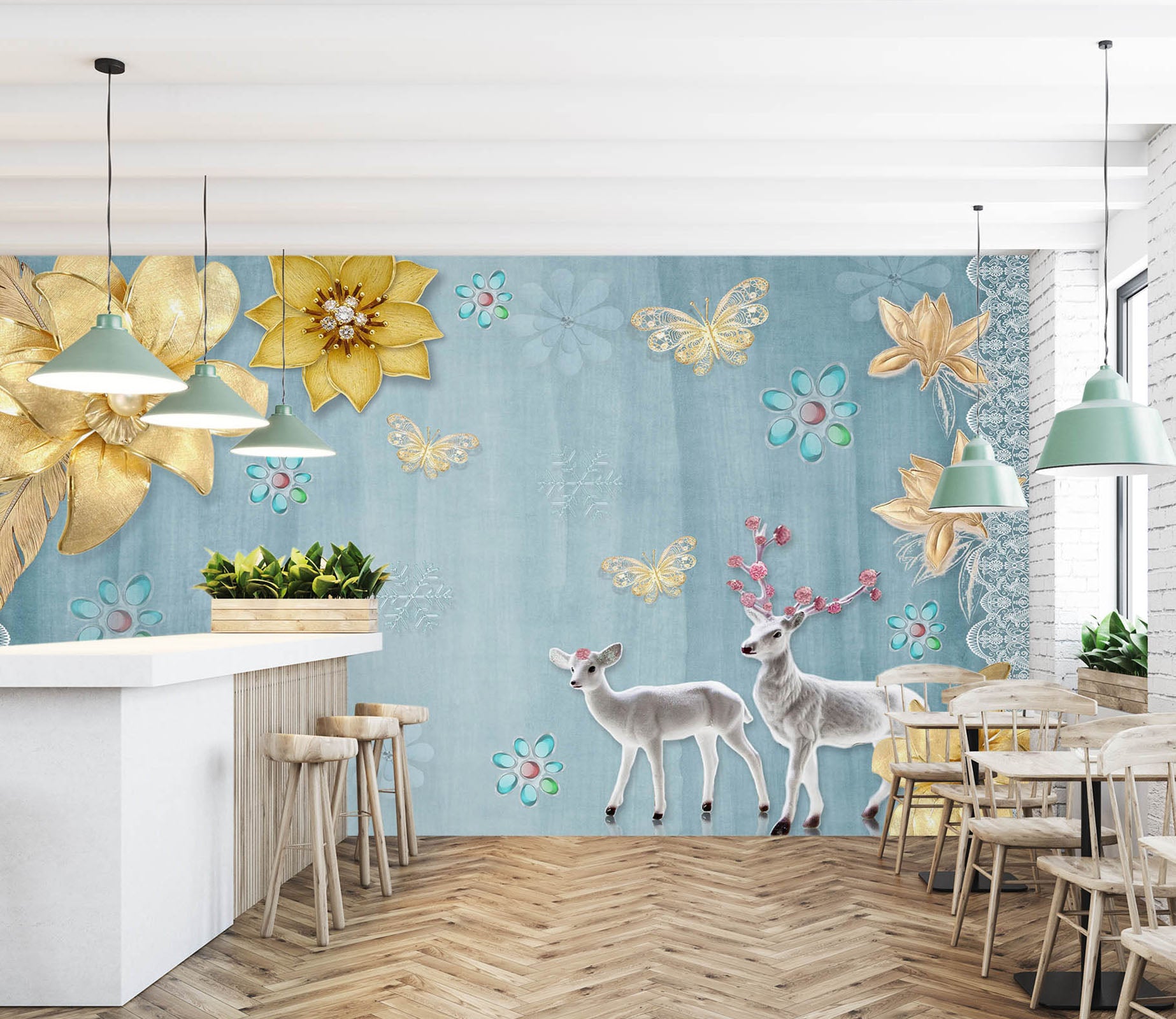 3D Yellow Flowers 1548 Wall Murals