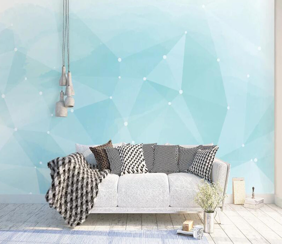 3D Light Blue Connection 1023 Wall Murals