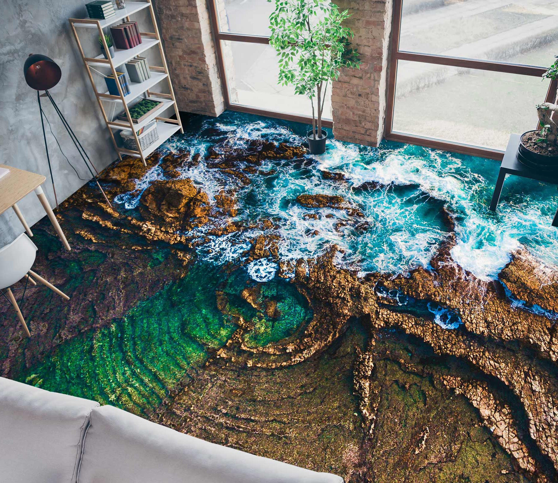 3D Chic Natural Sea 415 Floor Mural  Wallpaper Murals Rug & Mat Print Epoxy waterproof bath floor