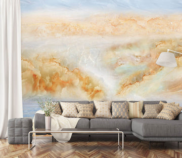 3D Yellow Mountain Peak 1405 Wall Murals