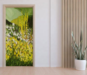 3D Yellow Flower Bush Lawn 93145 Allan P. Friedlander Door Mural