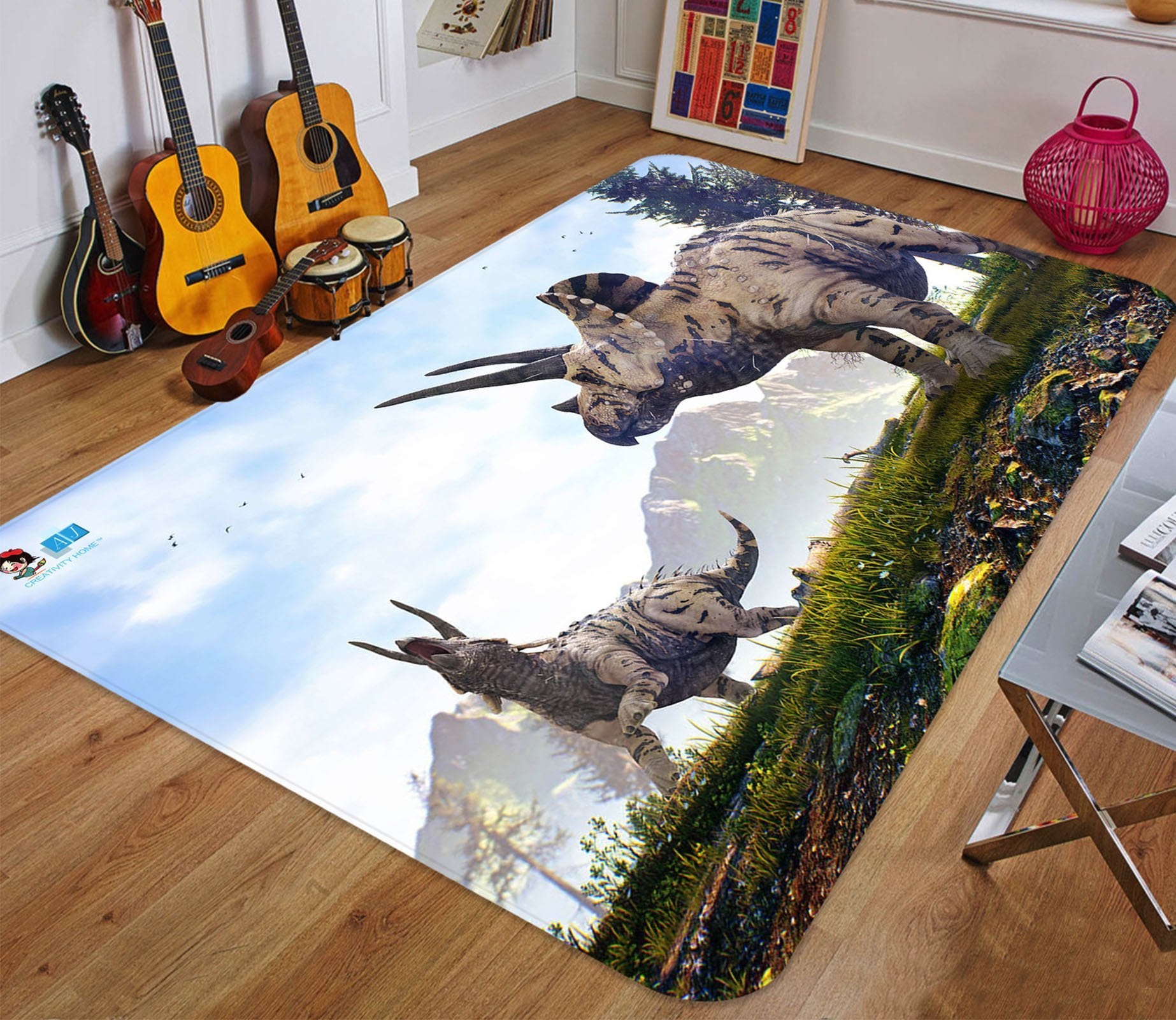 3D Horned Dragon 53 Non Slip Rug Mat Mat AJ Creativity Home 