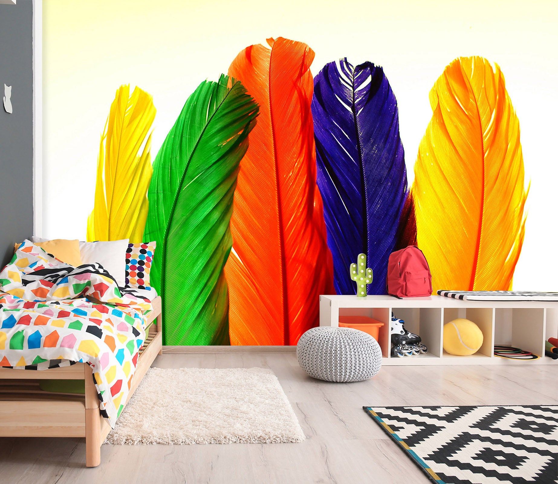 3D Colored Feathers 1688 Wall Murals