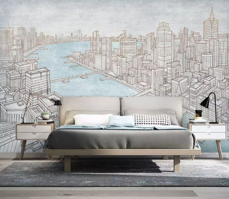 3D Waterside City 2191 Wall Murals
