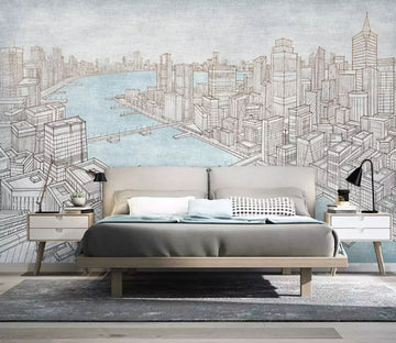 3D Waterside City 2191 Wall Murals