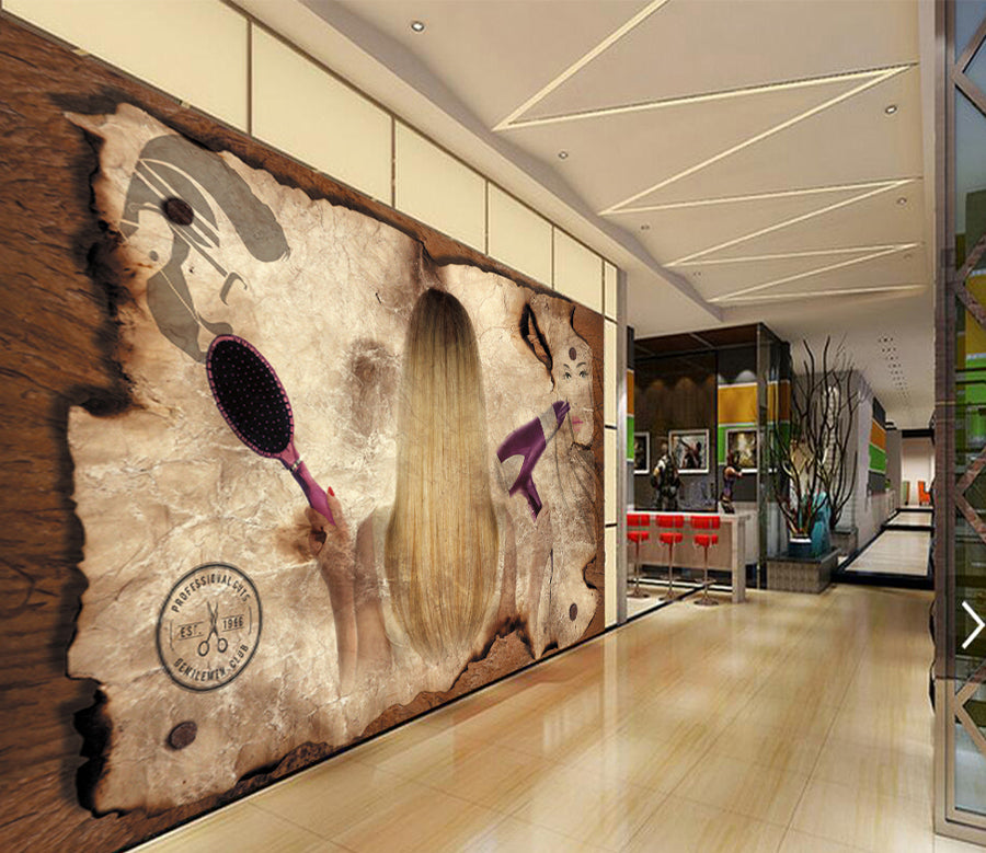 3D Yellow Hair WG176 Wall Murals