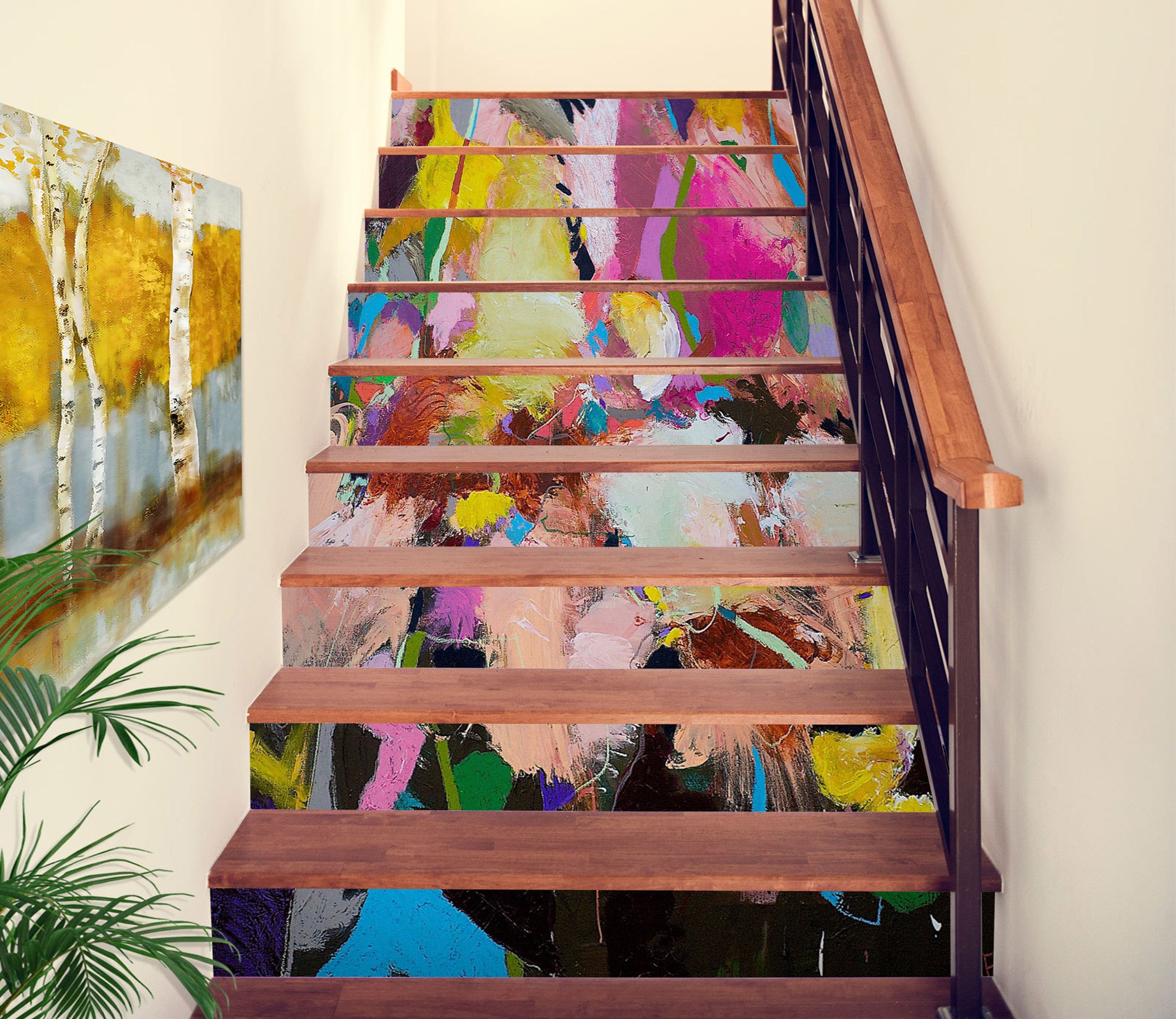 3D Colorful Pigment Pattern 89223 Allan P. Friedlander Stair Risers