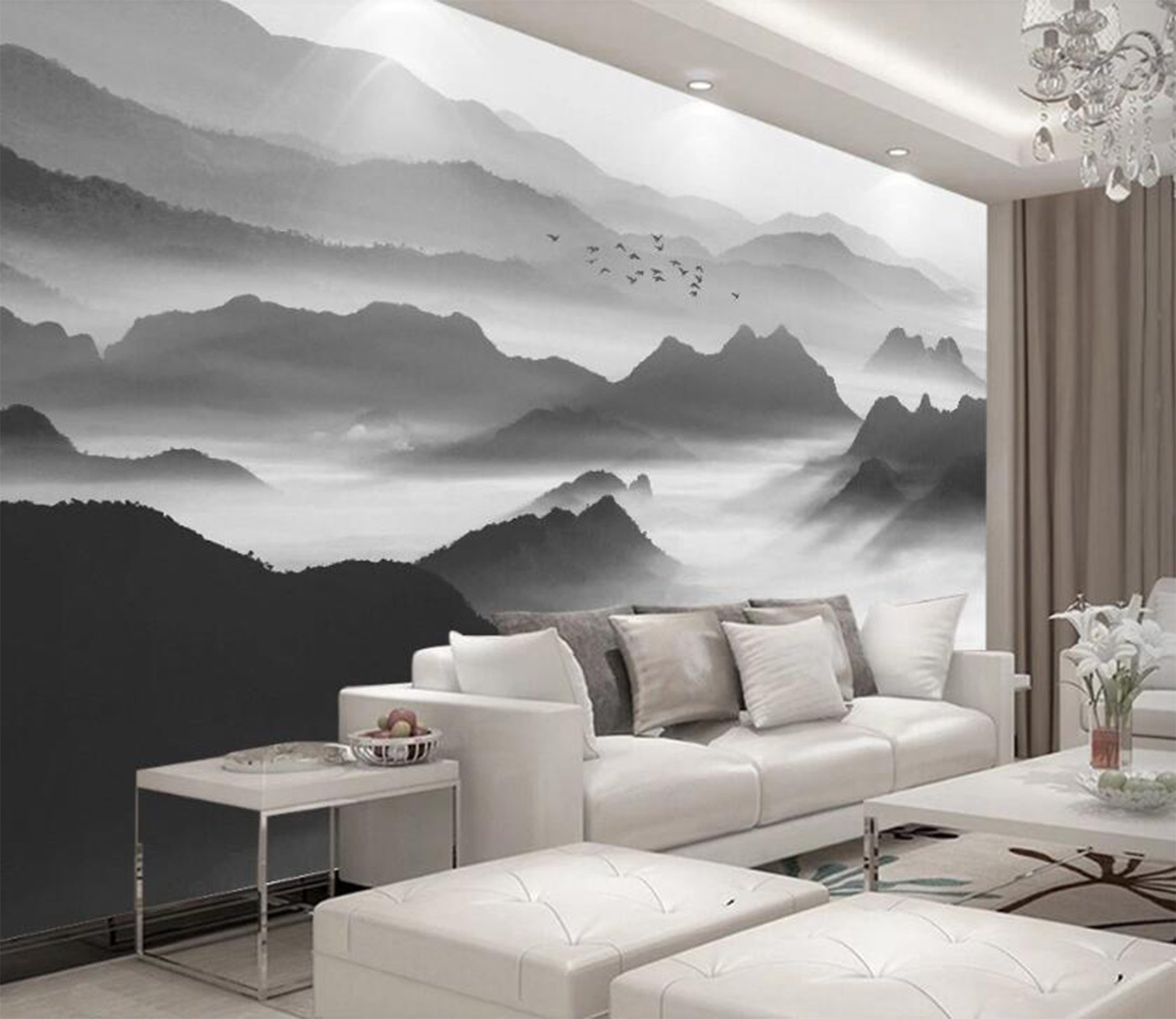 3D Enchanting Mountains In Deep Darkness 2188 Wall Murals