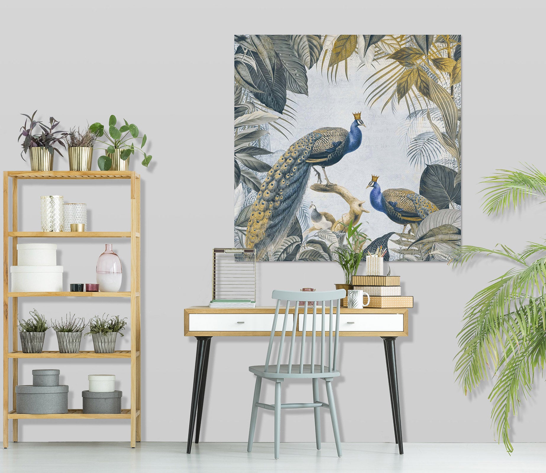 3D Peacock Forest 050 Andrea haase Wall Sticker