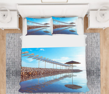 3D Seaside Stones Umbrella 8603 Assaf Frank Bedding Bed Pillowcases Quilt