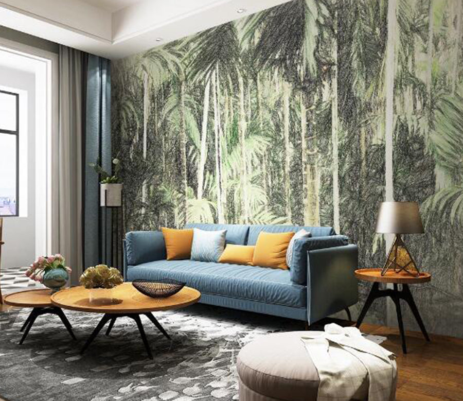 3D Green Forest WC1372 Wall Murals