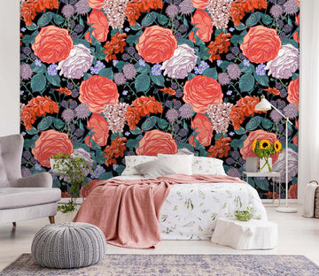 3D Graffiti Red Peony 53 Wall Murals