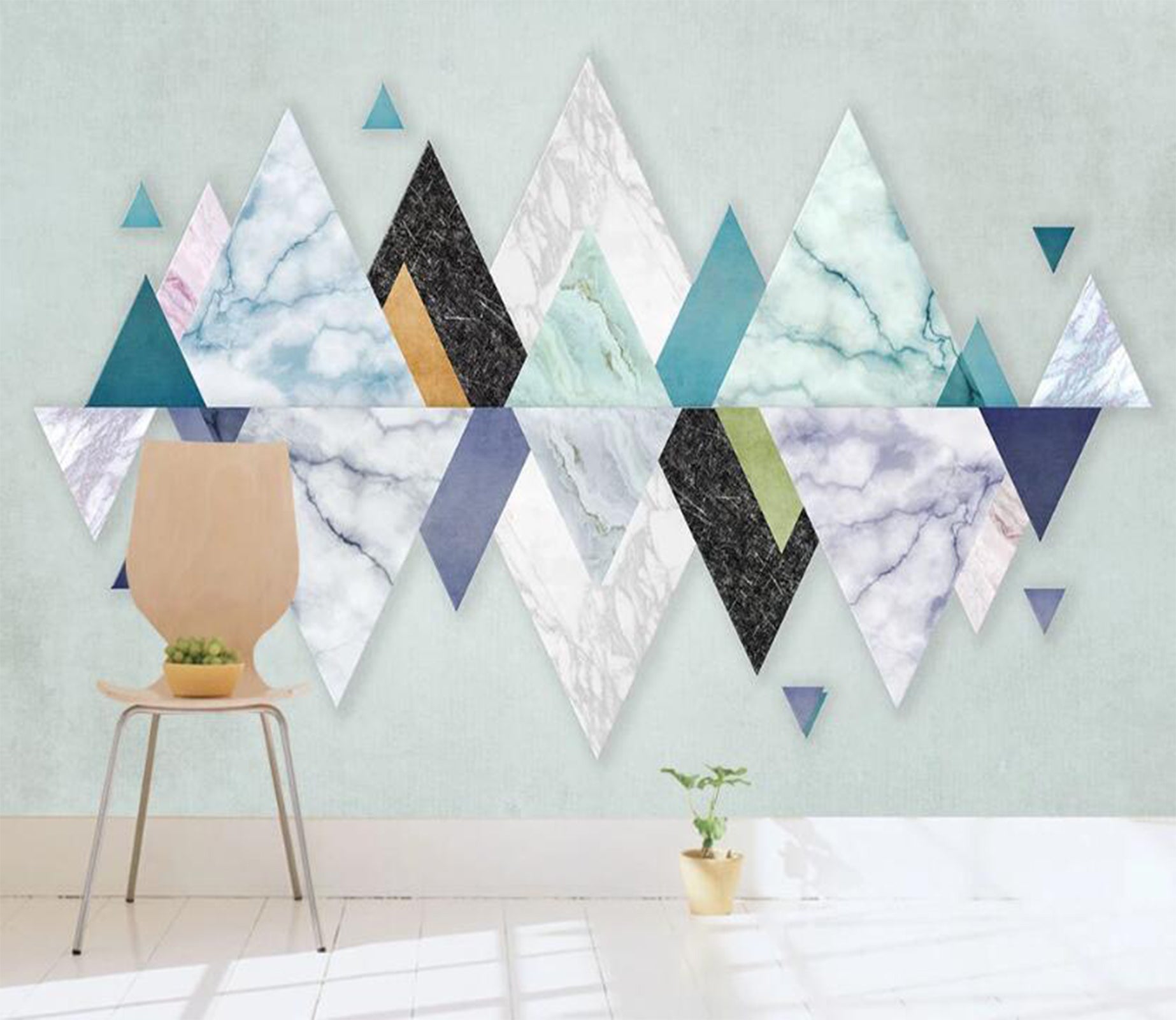 3D Colorful Triangle Pattern 2095 Wall Murals