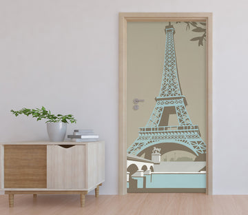 3D Eiffel Tower 9251 Steve Read Door Mural