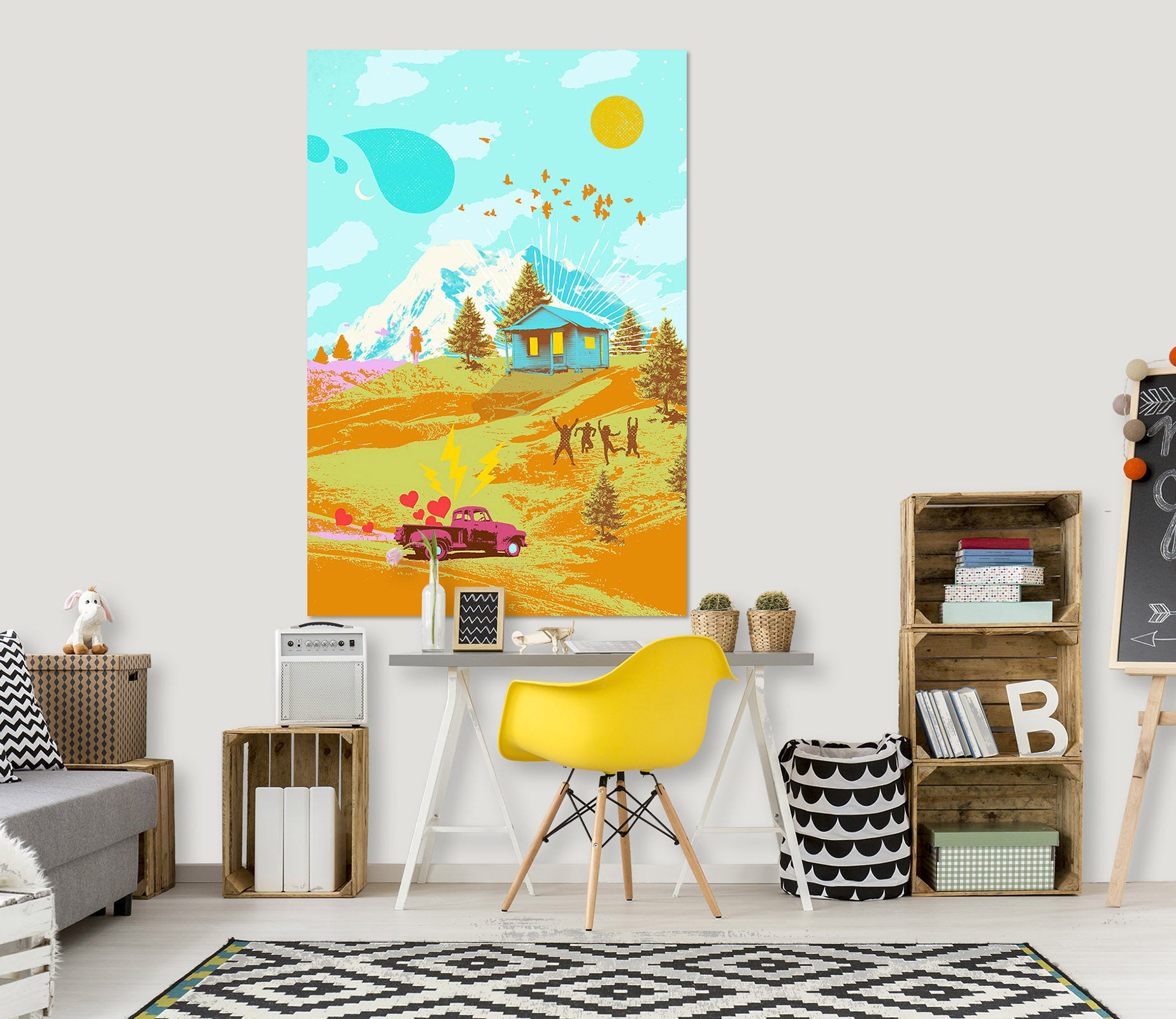 3D Landscape Mountain 002 Showdeer Wall Sticker