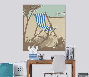 3D Bournemouth Blue Deckchair 017 Steve Read Wall Sticker