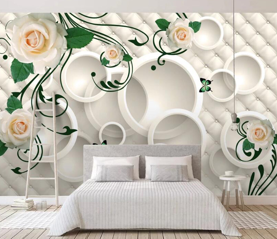3D Circle Flowers 535 Wall Murals