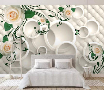 3D Circle Flowers 535 Wall Murals