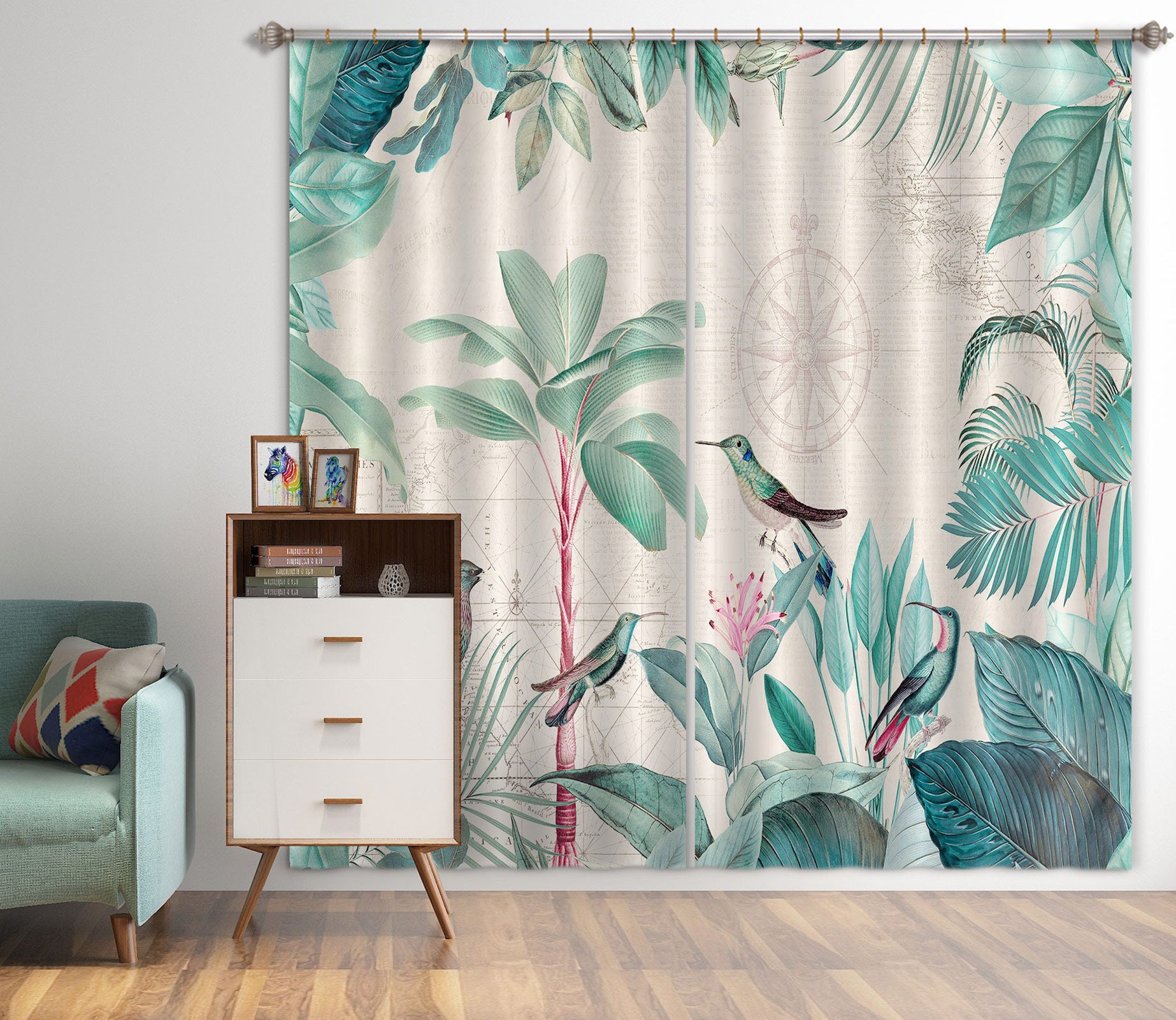 3D Palm Forest 021 Andrea haase Curtain Curtains Drapes