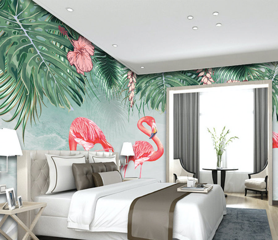 3D Pink Flamingo WG224 Wall Murals