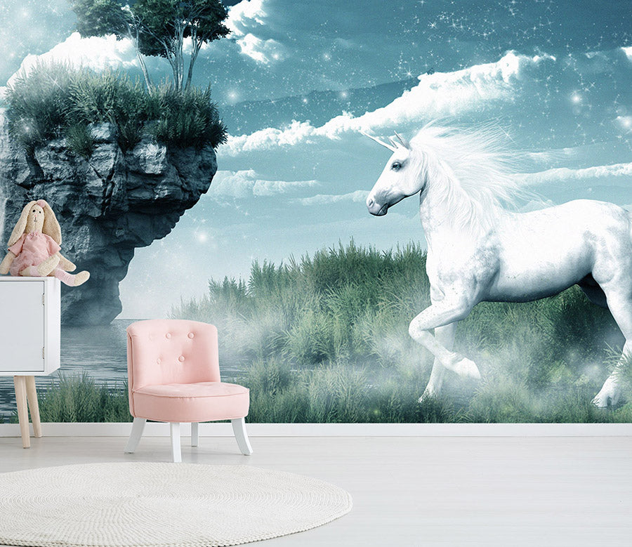 3D Stone Unicorn 1526 Wall Murals