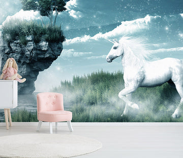3D Stone Unicorn 1526 Wall Murals