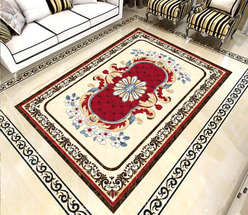 3D Rectangular Red Pattern WG625 Floor Mural Wallpaper AJ Wallpaper 2 