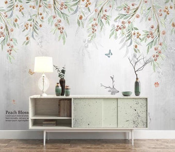 3D Flower Green Leaf 547 Wall Murals Wallpaper AJ Wallpaper 2 
