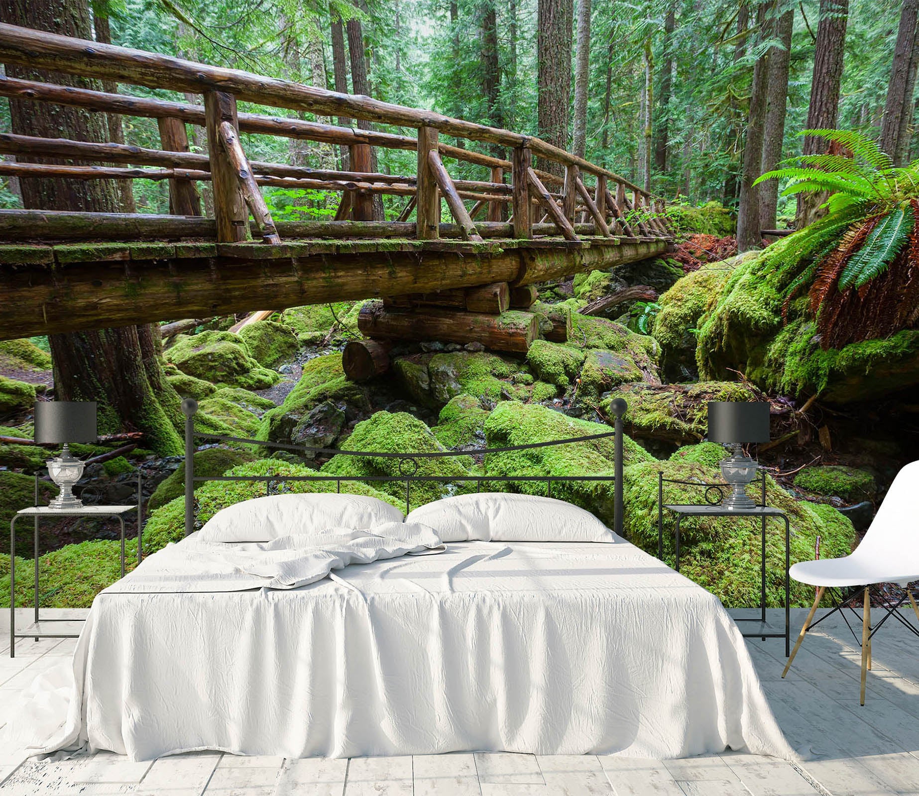 3D Wooden Bridge 1716 Wall Murals