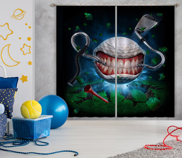 3D Teeth Golf 5054 Tom Wood Curtain Curtains Drapes