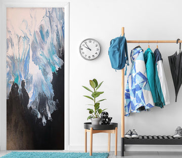 3D Black Light Blue Paint Texture 9204 Valerie Latrice Door Mural