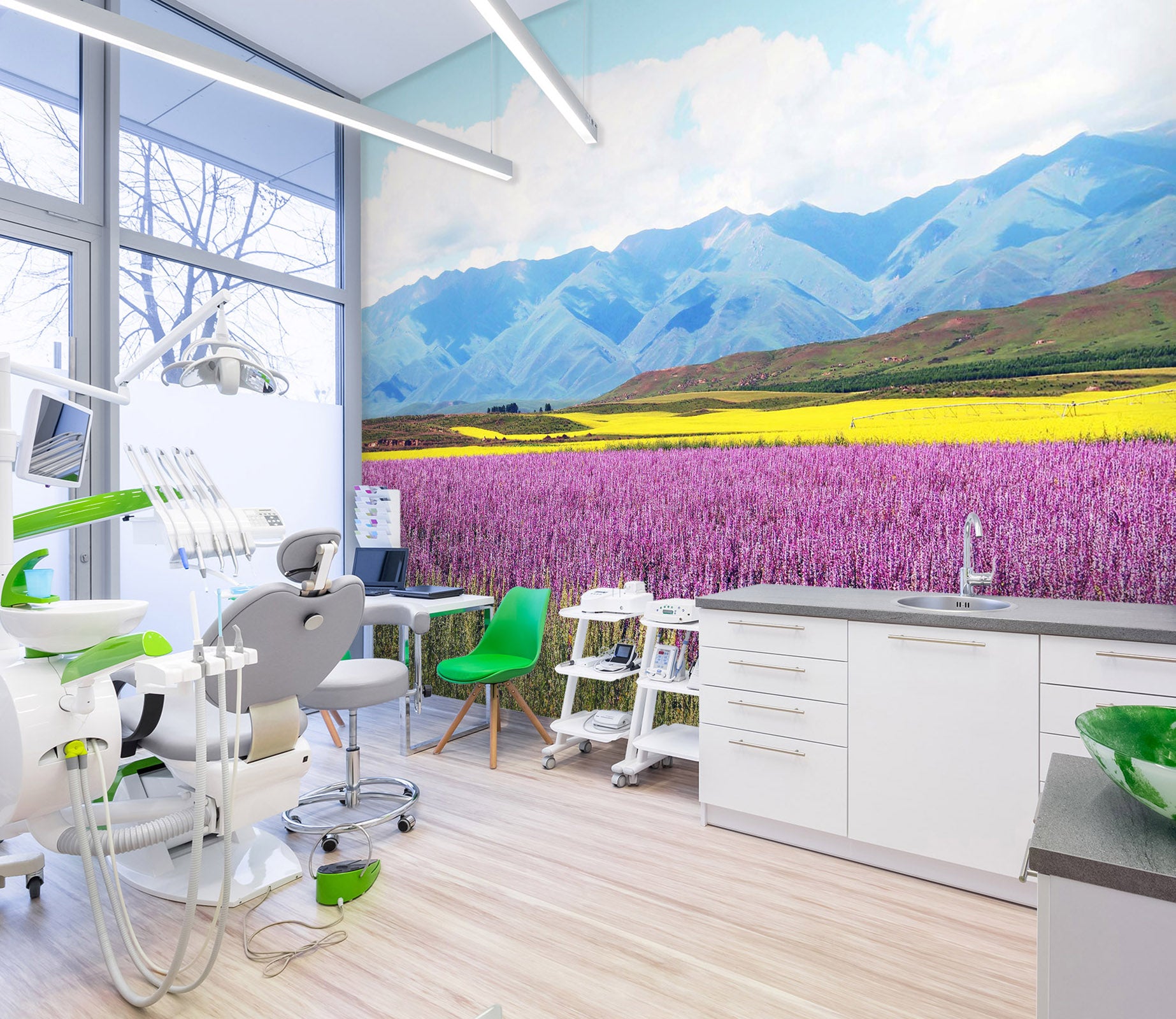 3D Mountain Lavender 315 Wall Murals