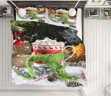 3D Cup Scarf 53030 Christmas Quilt Duvet Cover Xmas Bed Pillowcases